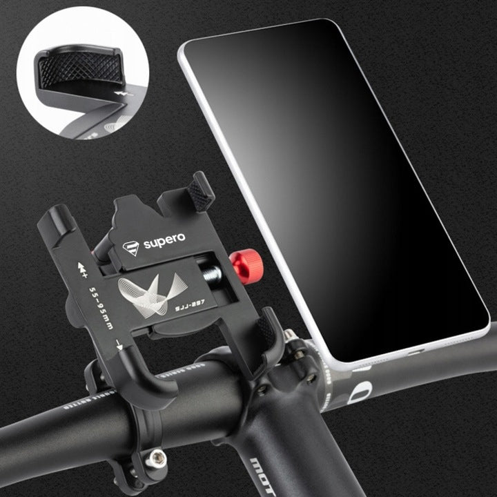 ALUMINUM BICYCLE PHONE HOLDER FOR MOTORCYCLE HANDLEBARS SCOOTER STROLLER Brand SUPERO