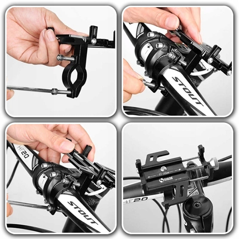 ALUMINUM BIKE HANDLEBAR MOUNTED PHONE HOLDER Brand Sigos