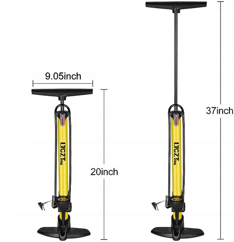 ALUMINUM Bicycle Pump Floor Stationary Pressure Gauge 160PSI / 11Bar Brand no brand