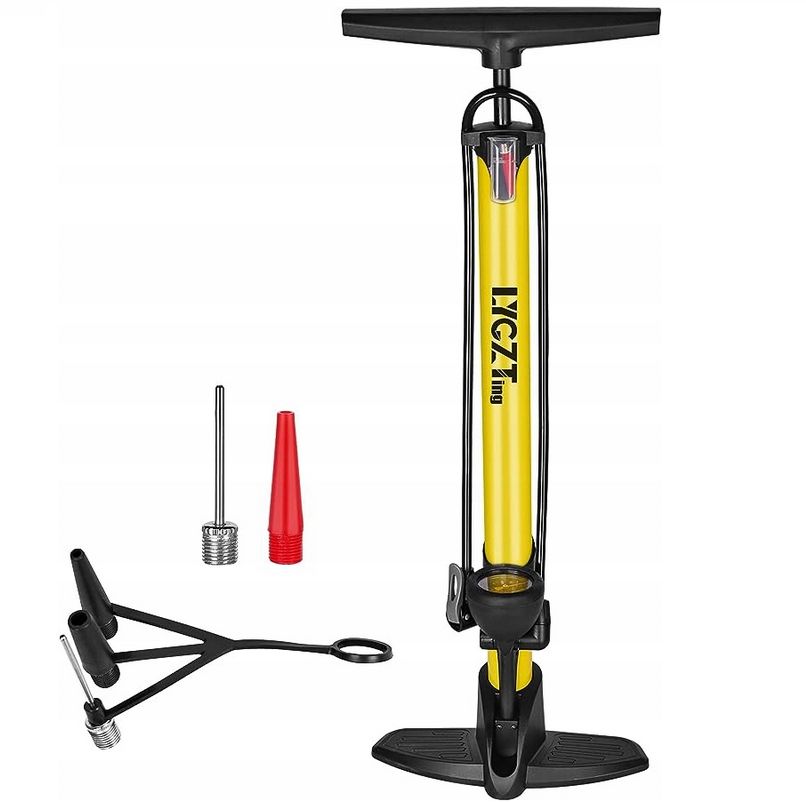 ALUMINUM Bicycle Pump Floor Stationary Pressure Gauge 160PSI / 11Bar Manufacturer code Pompka z manometrem