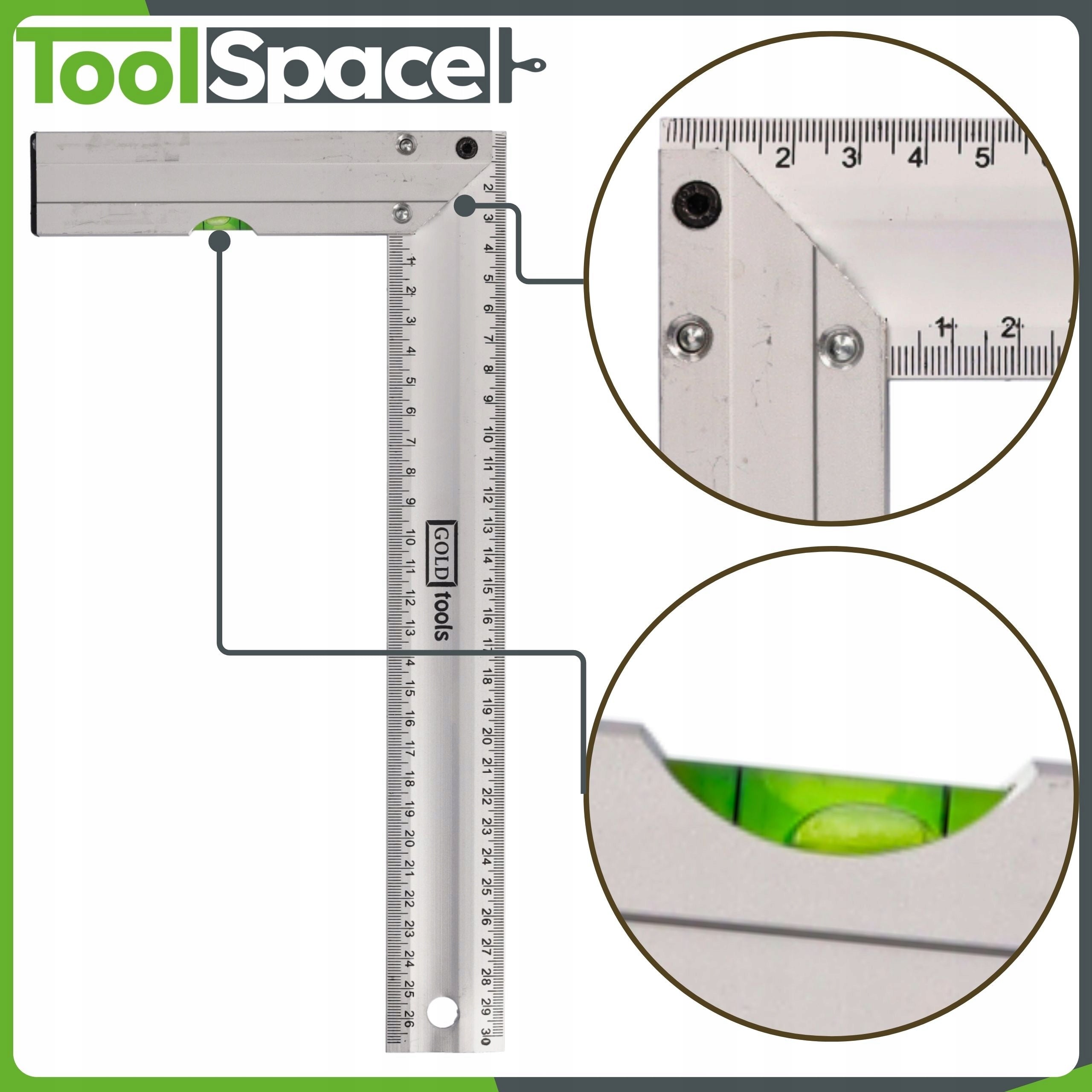 ALUMINUM CARPENTRY ANGLE WITH LEVEL PROFESSIONAL 300 mm EAN (GTIN) 5901761153613