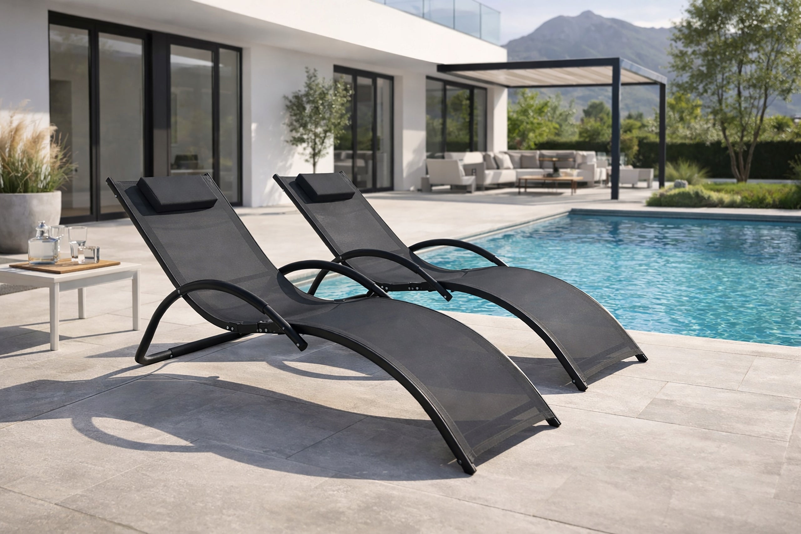 ALUMINUM CHAIR, GARDEN STRONG CHAIR, ZERO GRAVITY SWING CHAIR, BLACK Color black