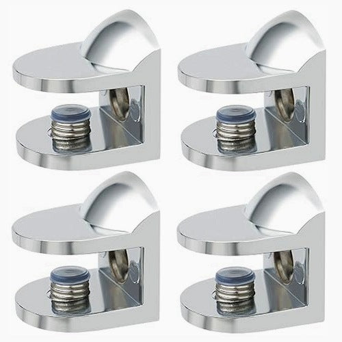 ALUMINUM GLASS CLAMPS FOR BATHROOM SHELVES 4 PCS HOME MOUNTING