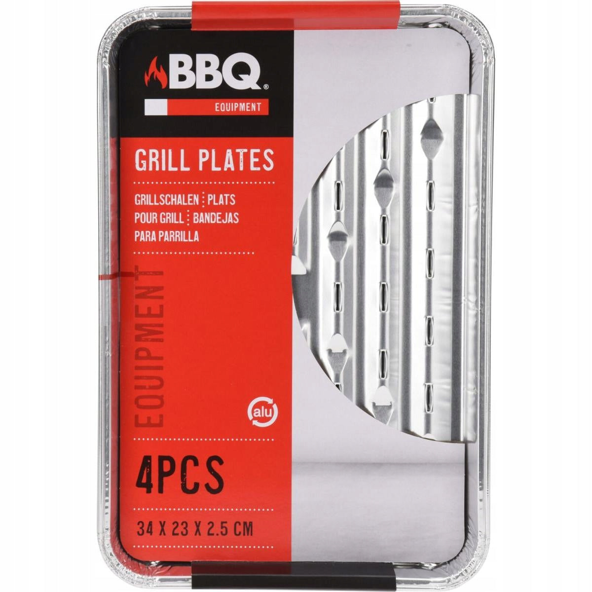 ALUMINUM GRILL TRAY 34x23cm DISPOSABLE TRAYS Set of 4 pcs BBQ GRILL Manufacturer BBQ