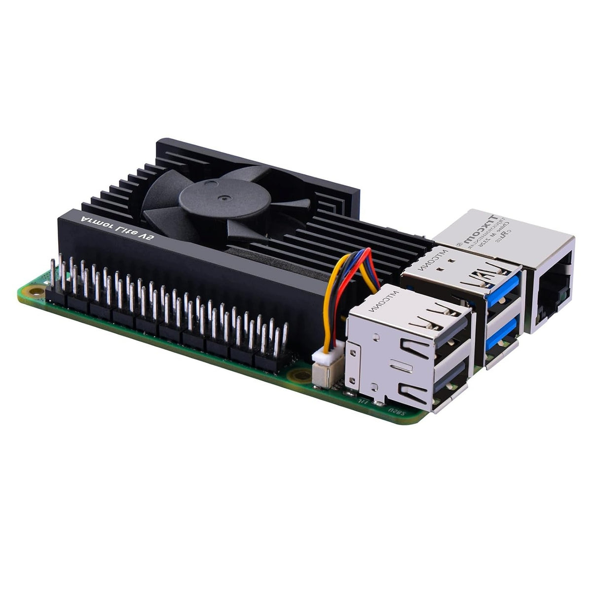 ALUMINUM HEAT SINK WITH PWM FAN FOR RASPBERRY PI 5 30 MM