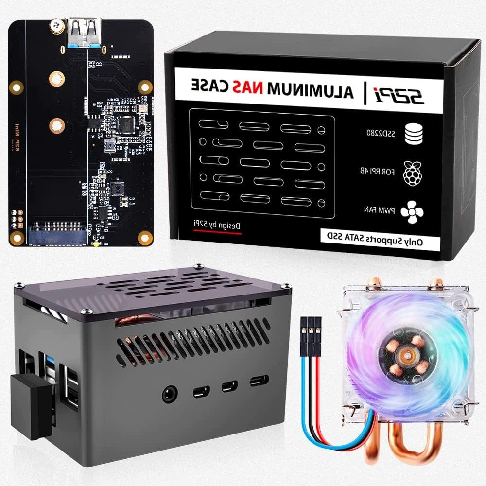ALUMINUM HOUSING US TO PI 4 WITH ICE TOWER COOLER AND M2 SATA Manufacturer Raspberry pi