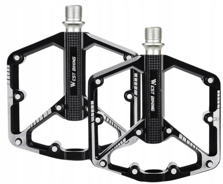 ALUMINUM PLATFORM BIKE PEDALS 3 MACHINE BEARINGS PINS WEST BIKING Packaging status original