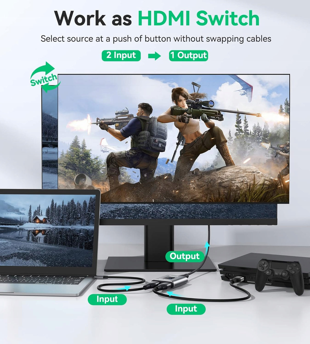 ALUMINUM TWO-WAY SWITCH HDMI Packaging status original