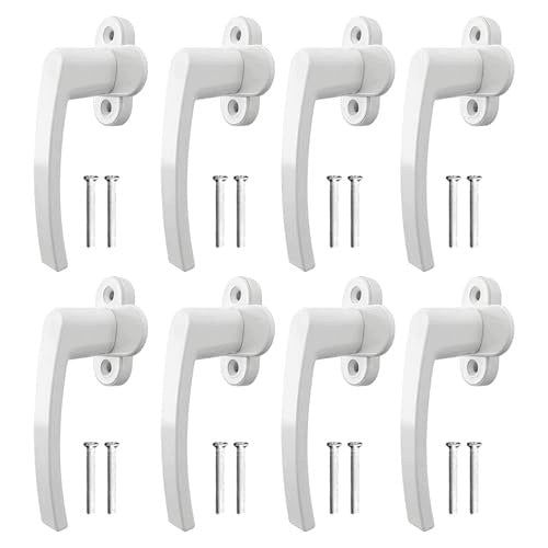 ALUMINUM WINDOW DOOR HANDLE WHITE FOR PVC DOOR SET OF 8 PCS STEEL Brand no brand