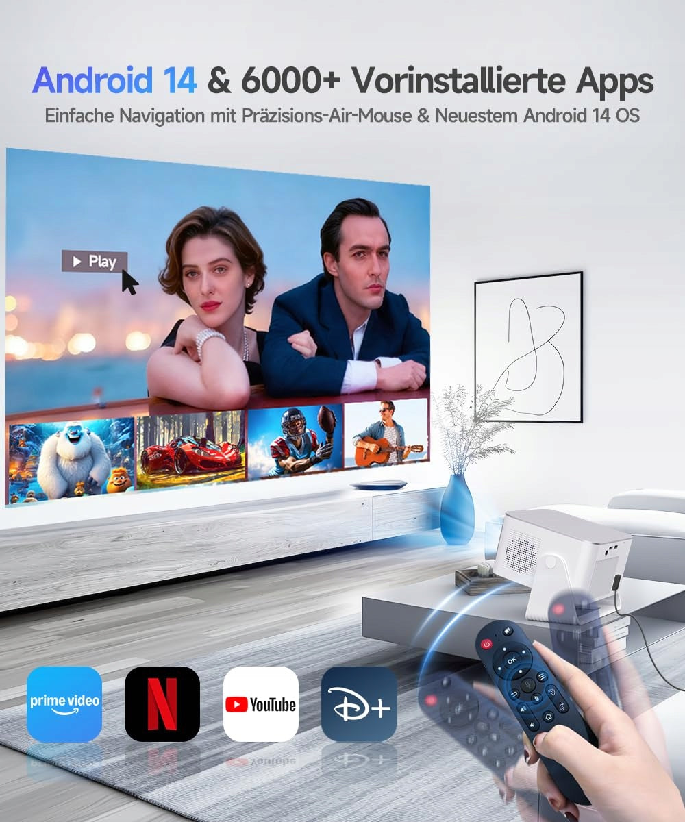 ALWTNIET Projector 4K 8K Full HD 1080P Android WiFi Bluetooth Heimkino Packaging status original