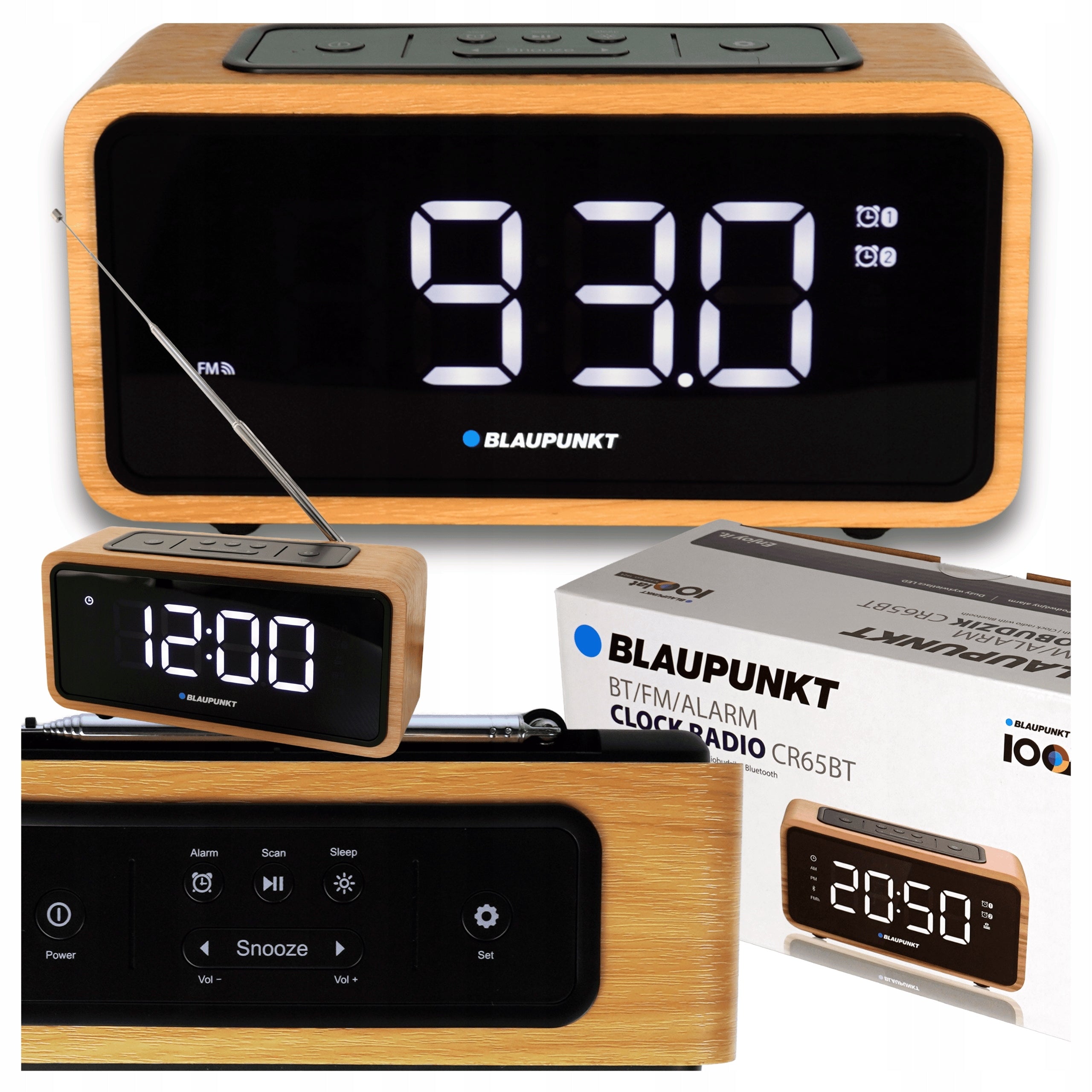 AM FM Network-Battery Radio Blaupunkt CR65BT BLUETOOTH LED ALARM