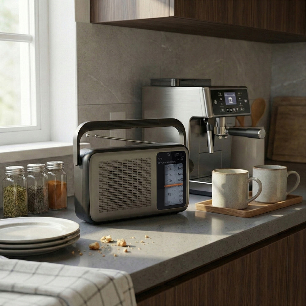 AM/FM PORTABLE KITCHEN RADIO WITH USB-C BATTERIES minijack Manta Packaging status original
