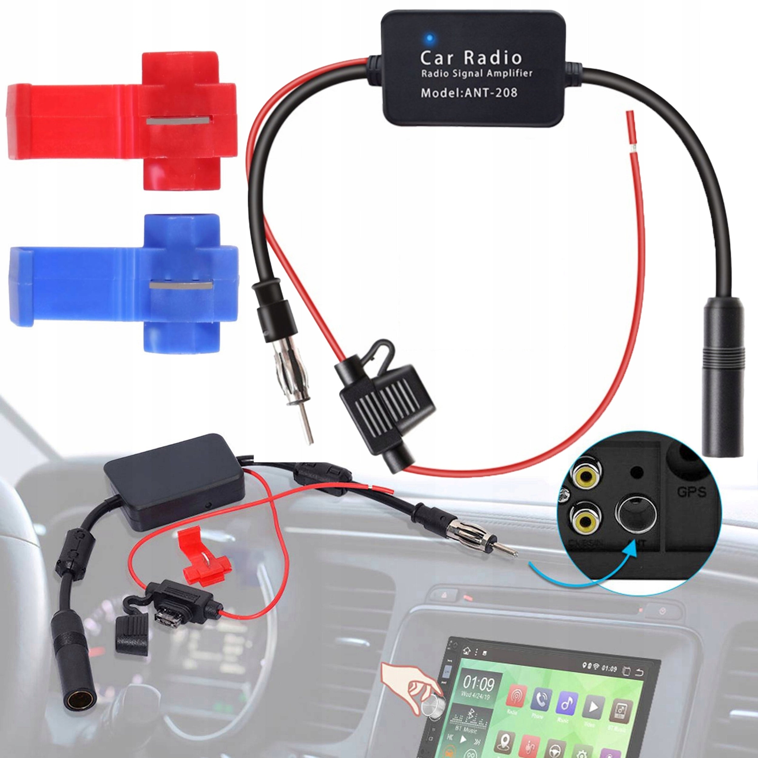 AM FM RADIO ANTENNA AMPLIFIER 12V 25DB 88-108 MHz