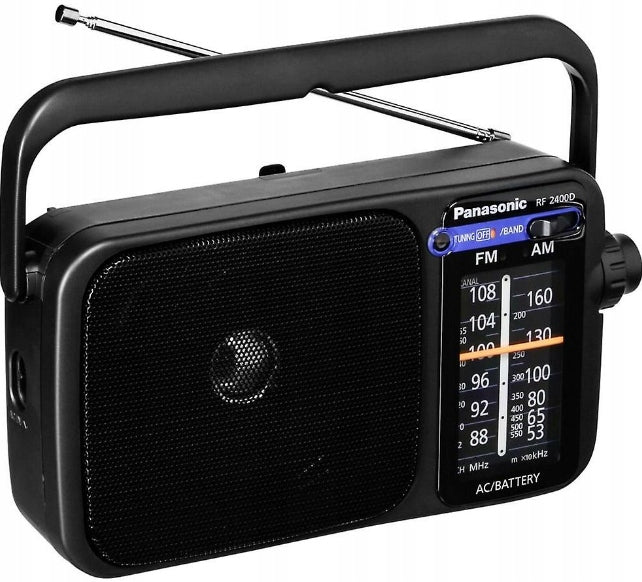 AM Network Battery Radio, FM Panasonic RF-2400 Portable Black
