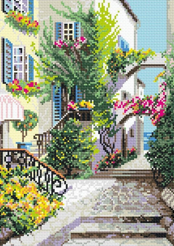Diamantmosaik-Set RIOLIS AM0025 Hinterhof in Italien 