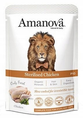 AMANOVA CAT FOOD 85G STERILISED CHICKEN