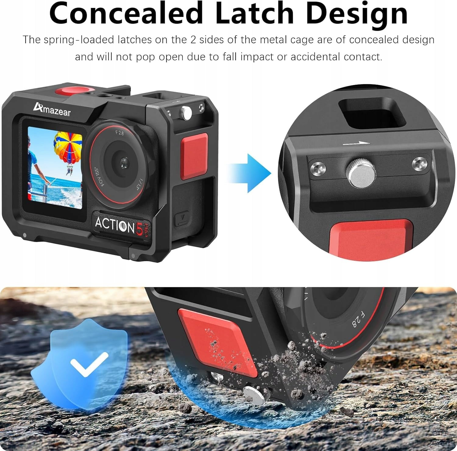 AMAZEAR PROTECTIVE CAGE FOR DJI OSMO ACTION 3 4 5 PRO METAL HOUSING Manufacturer code Action 5P SP Kit