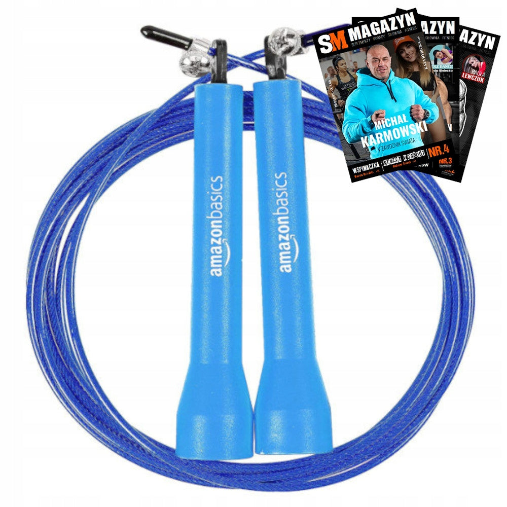 AMAZON BLUE JUMP ROPE ADJUSTABLE 29.97x 2.49x 2.49 EASY ADJUSTMENT