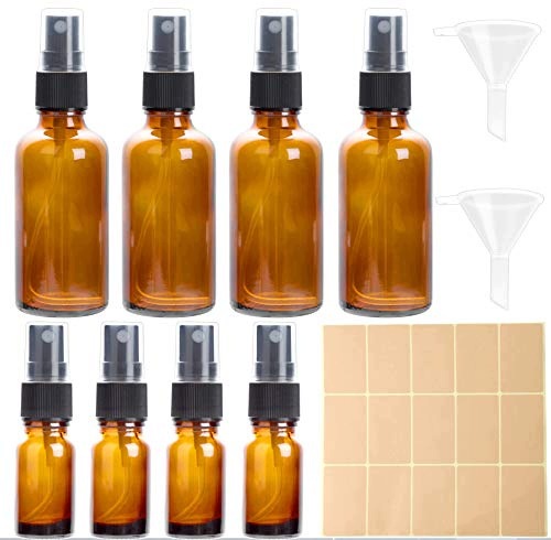 AMBER GLASS SPRAY BOTTLES SET OF 8 FOR TRAVEL Brand no brand