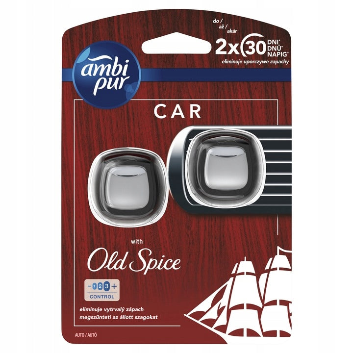 AMBI PUR Car Air Freshener for Car Old Spice 2 x 2ml