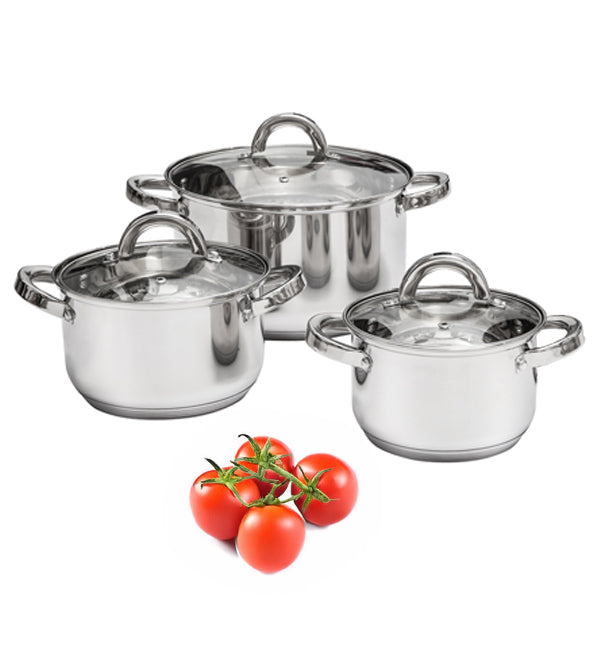 AMBITION BERRY POT SET 6 EL LIDS STAINLESS STEEL