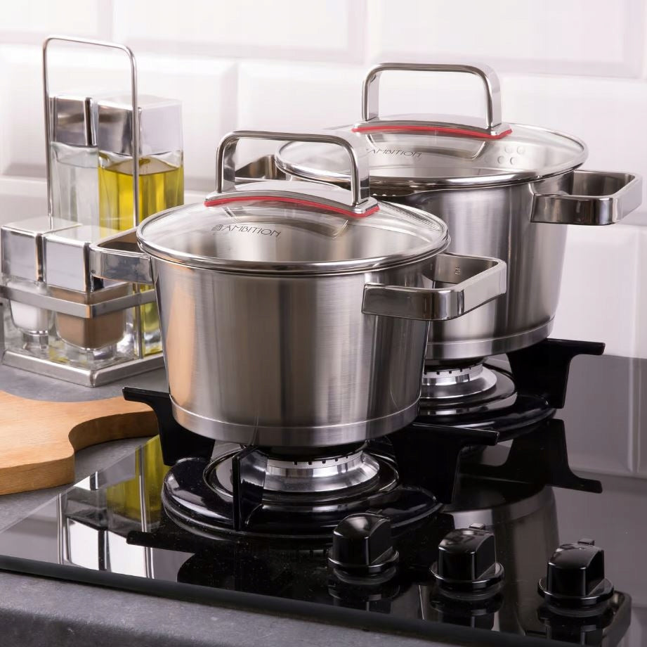 AMBITION SELECTION SET OF LID POTS 8 EL STAINLESS STEEL INDUCTION EAN (GTIN) 5904134687258