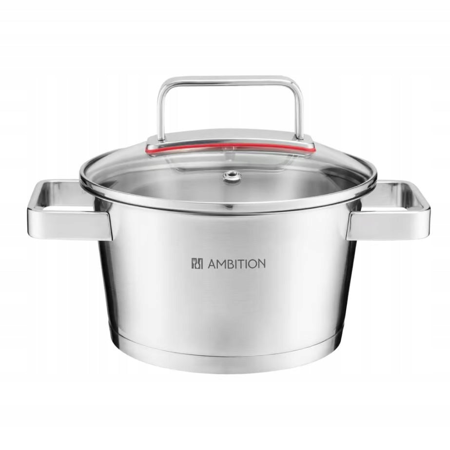 AMBITION SELECTION SET OF LID POTS 8 EL STAINLESS STEEL INDUCTION Material stainless steel