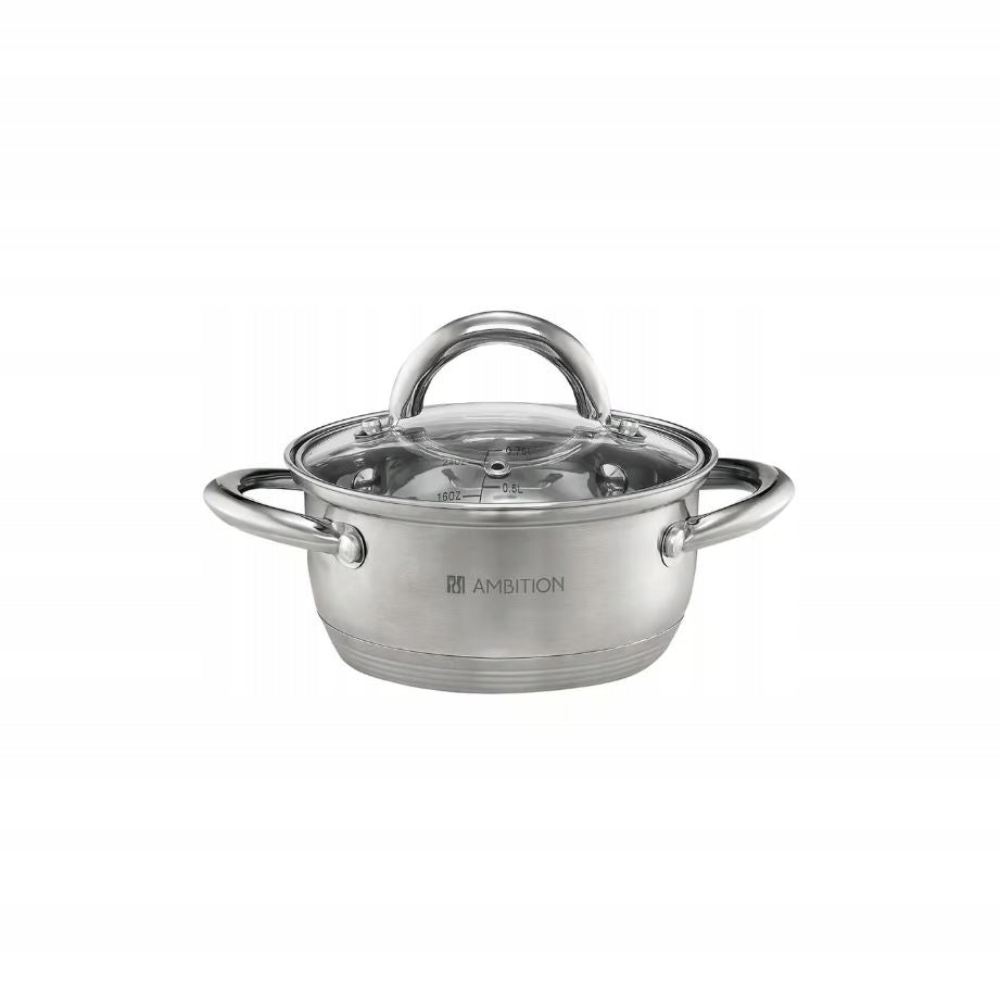 AMBITION SOLAR POT SET 8 EL LIDS STAINLESS STEEL INDUCTION Material stainless steel