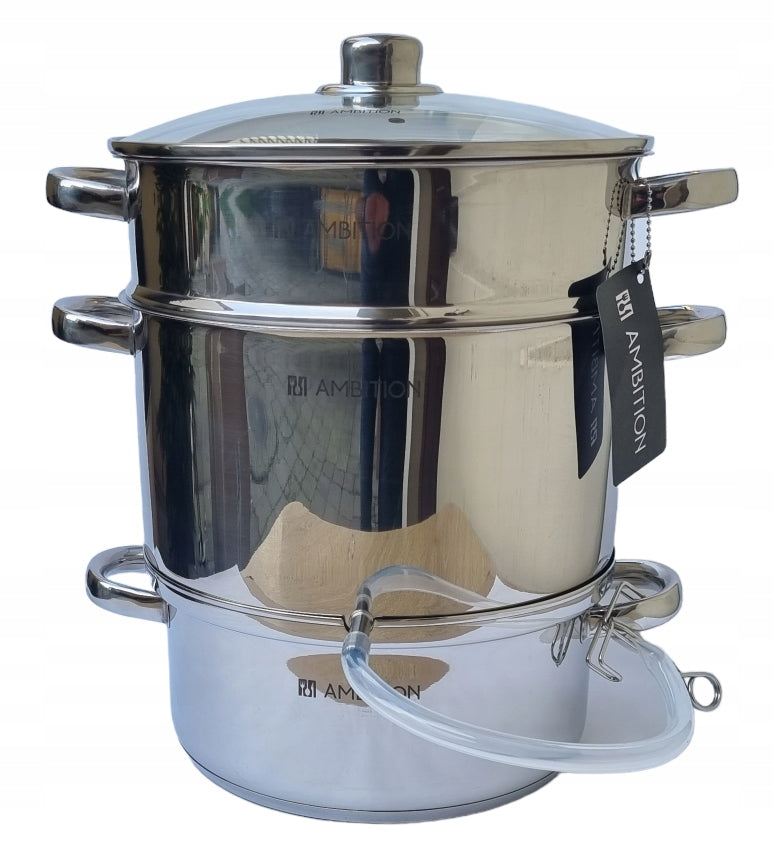 AMBITION STEAM JUICER 3in1 8L + STEAMER steam pot INDUCTION GAS NDZ