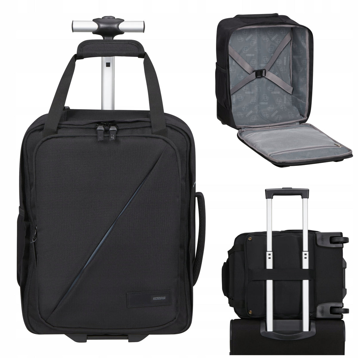 AMERICAN TOURISTER CABIN BACKPACK ON WHEELS TAKE2CABIN BLACK RYAN WIZZ 30L