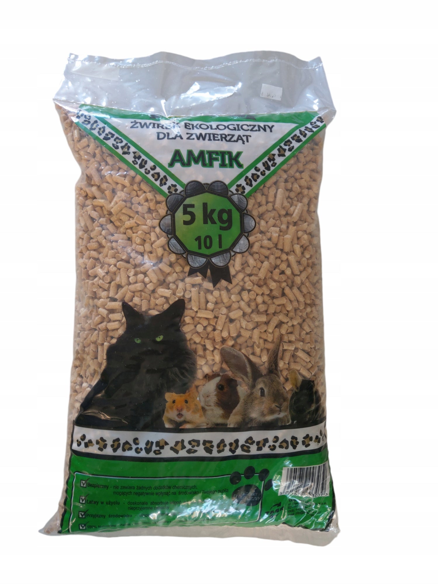 AMFIK wooden litter natural pellet 5 kg 10 l ECOLOGICAL for animals