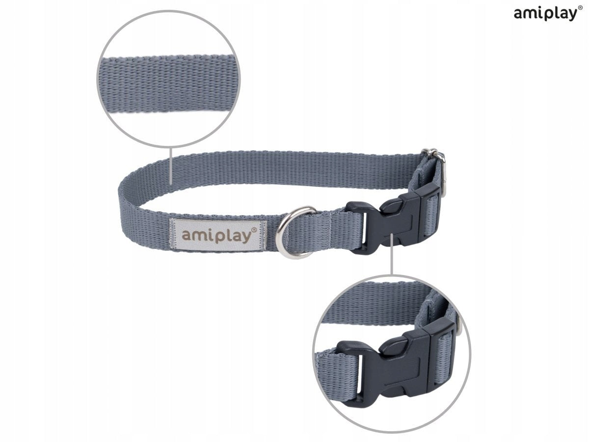 AMI PLAY Samba Collar S 20-35cm grey Packaging status original