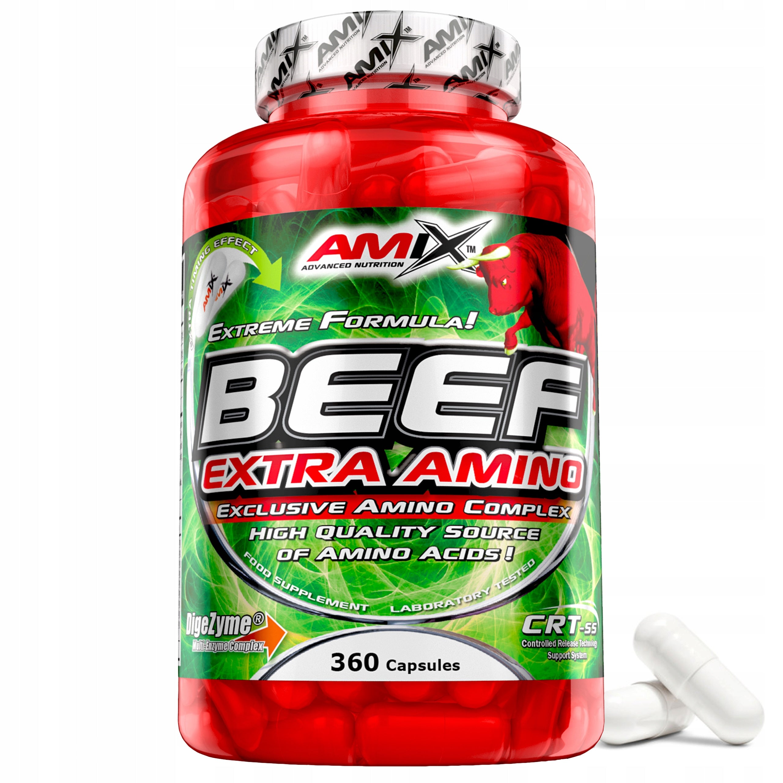 AMINO ACIDS BEEF PROTEIN in capsules - Amix Amino lactose-free gluten Packaging status original