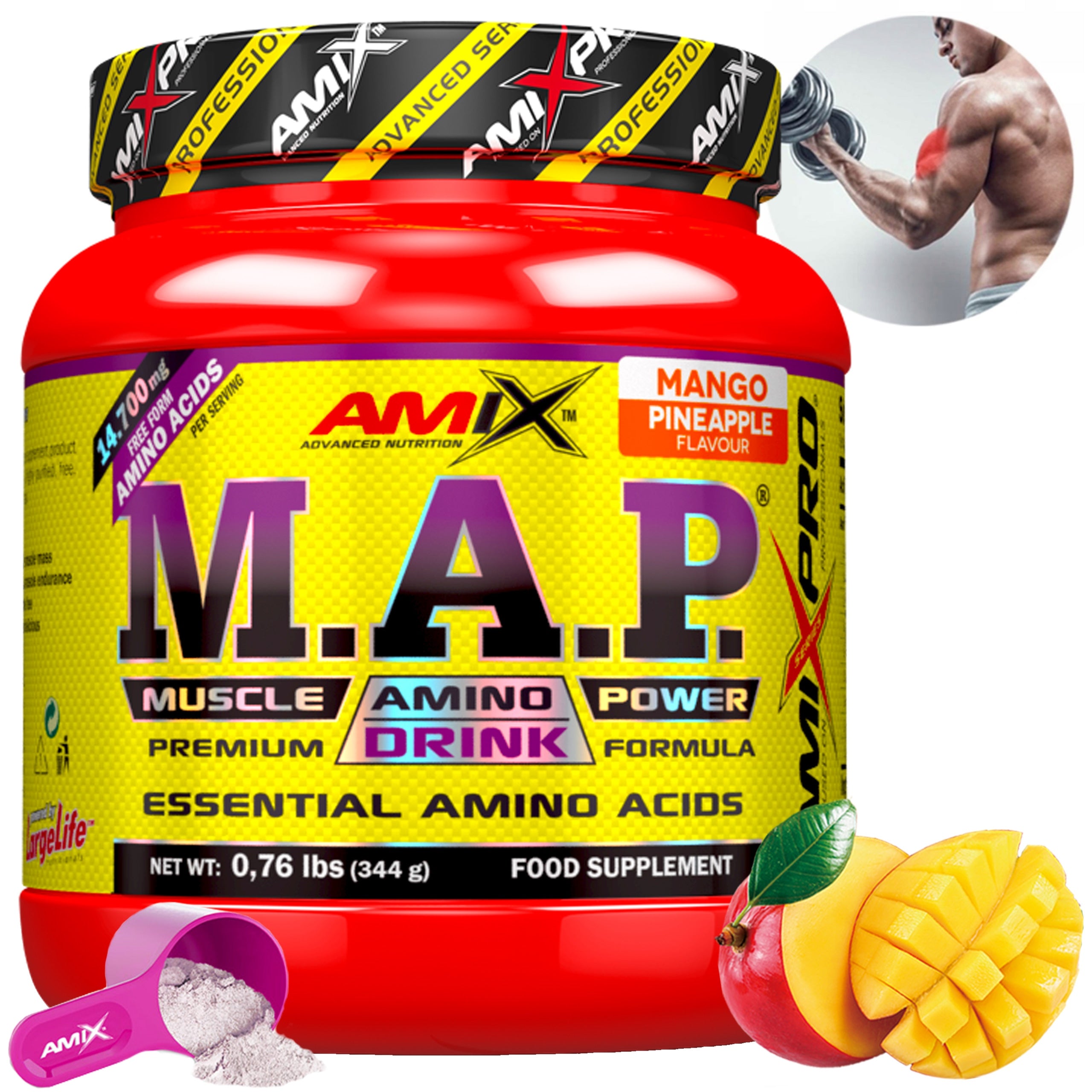 AMINO ACIDS EAA EXOGENOUS drinking powder Amix M A P Mango - Regeneration
