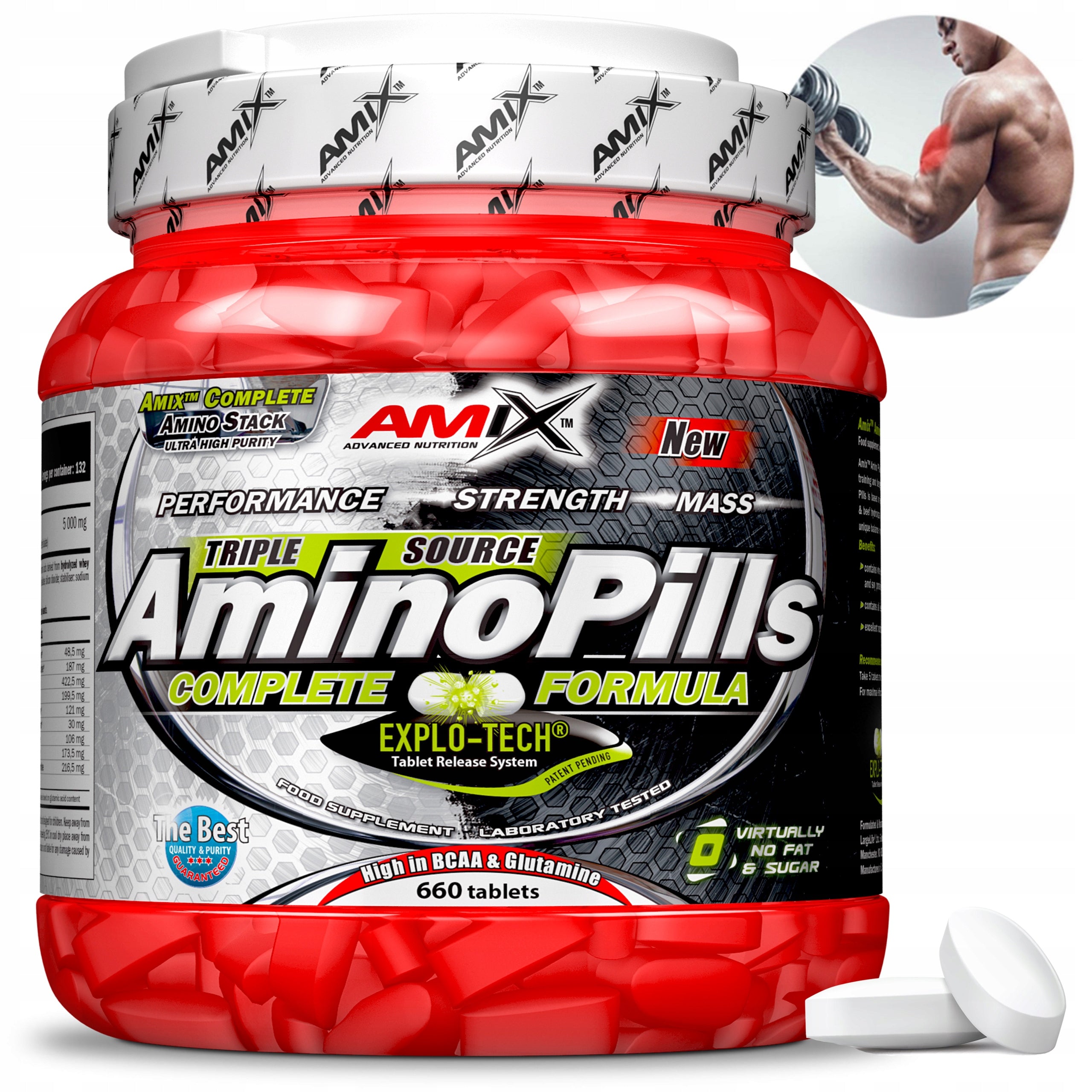 AMINO ACIDS IN TABLETS Regeneration of 3 protein sources - Amix Amino Pills Packaging status original