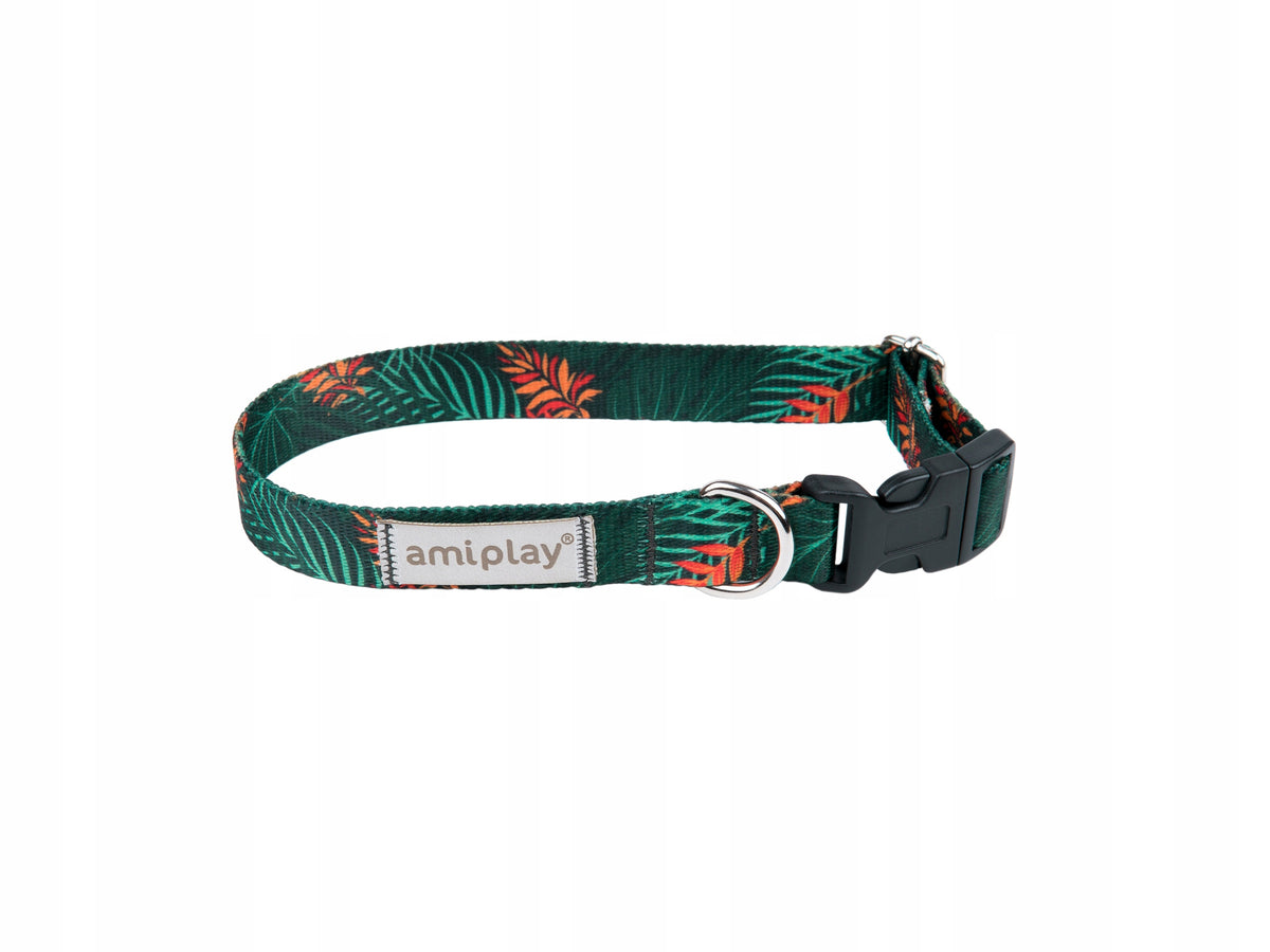 AMIPLAY BE HAPPY Dog collar adjustable M circumference 25-40cm JUNGLE