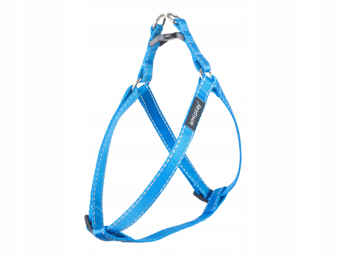 AMIPLAY DOG HARNESS ADJUSTABLE REFLECTIVE L BLUE -UN