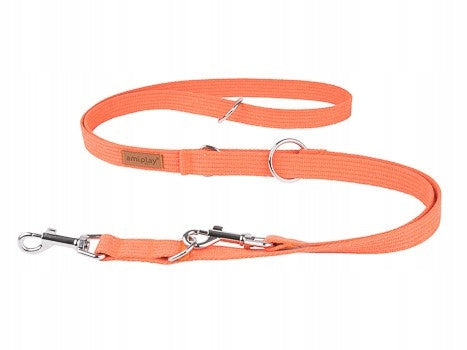 AMIPLAY LEASH 6 IN 1 COTTON S 100-200CM ORANGE