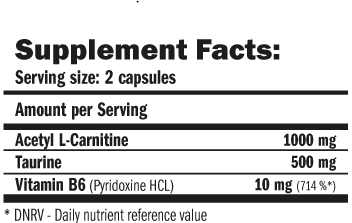 AMIX ALC +Taurin&Vit B6 ACETYL L-CARNITINE 120 Brand Amix Advanced Nutrition