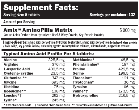 AMIX Amino Pills 330 tabs AMINO ACIDS rich composition Brand Amix