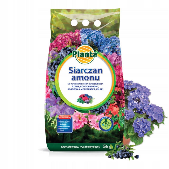 AMMONIUM SULFATE FERTILIZER ACIDIFIES LOWERS SOIL pH TO AZALEA BLUEBERRIES CONIFERS 5kg Form granules