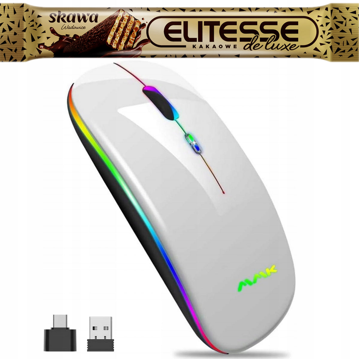 AMZCase Bluetooth 5.0 and 2.4G Wireless Mouse – Grey, Portable and Rechargeable