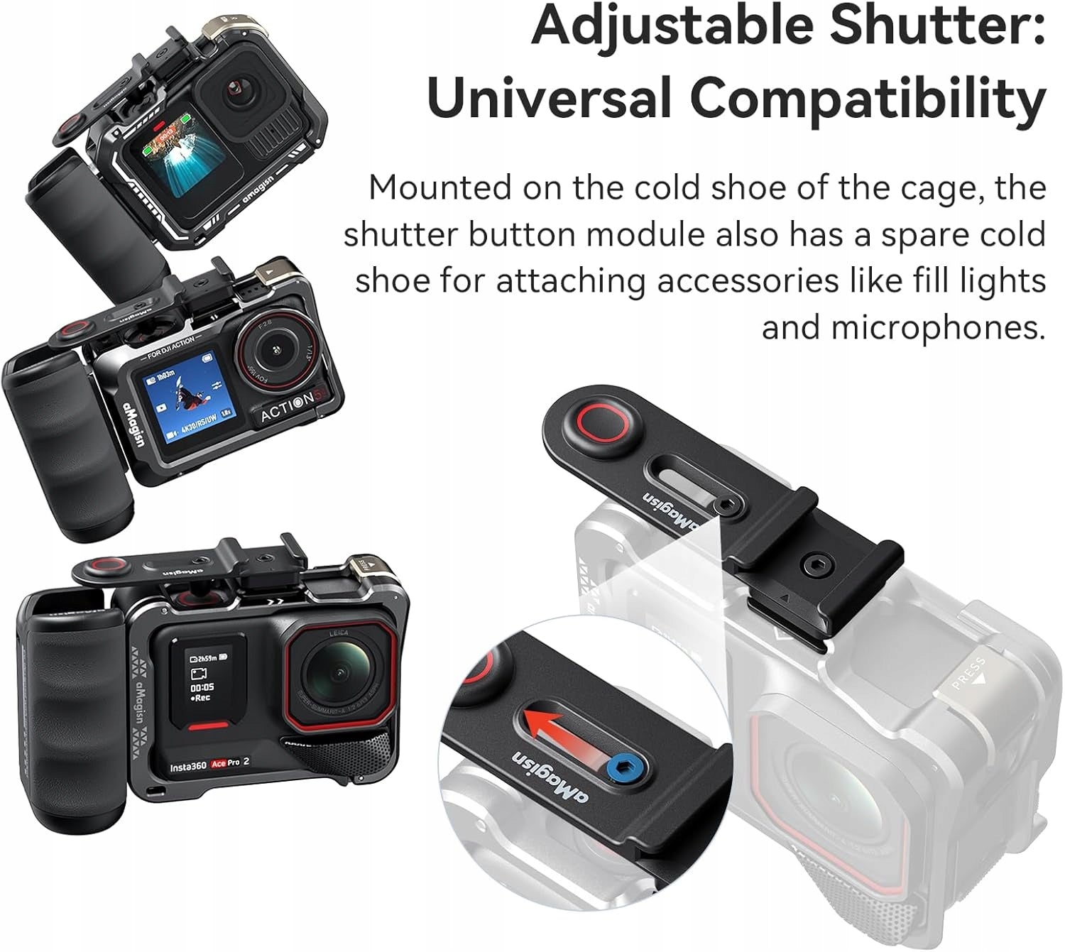 AMagisn Sports Camera Operator Cage, Insta360 Ace Pro 2/Ace Pro Packaging status original