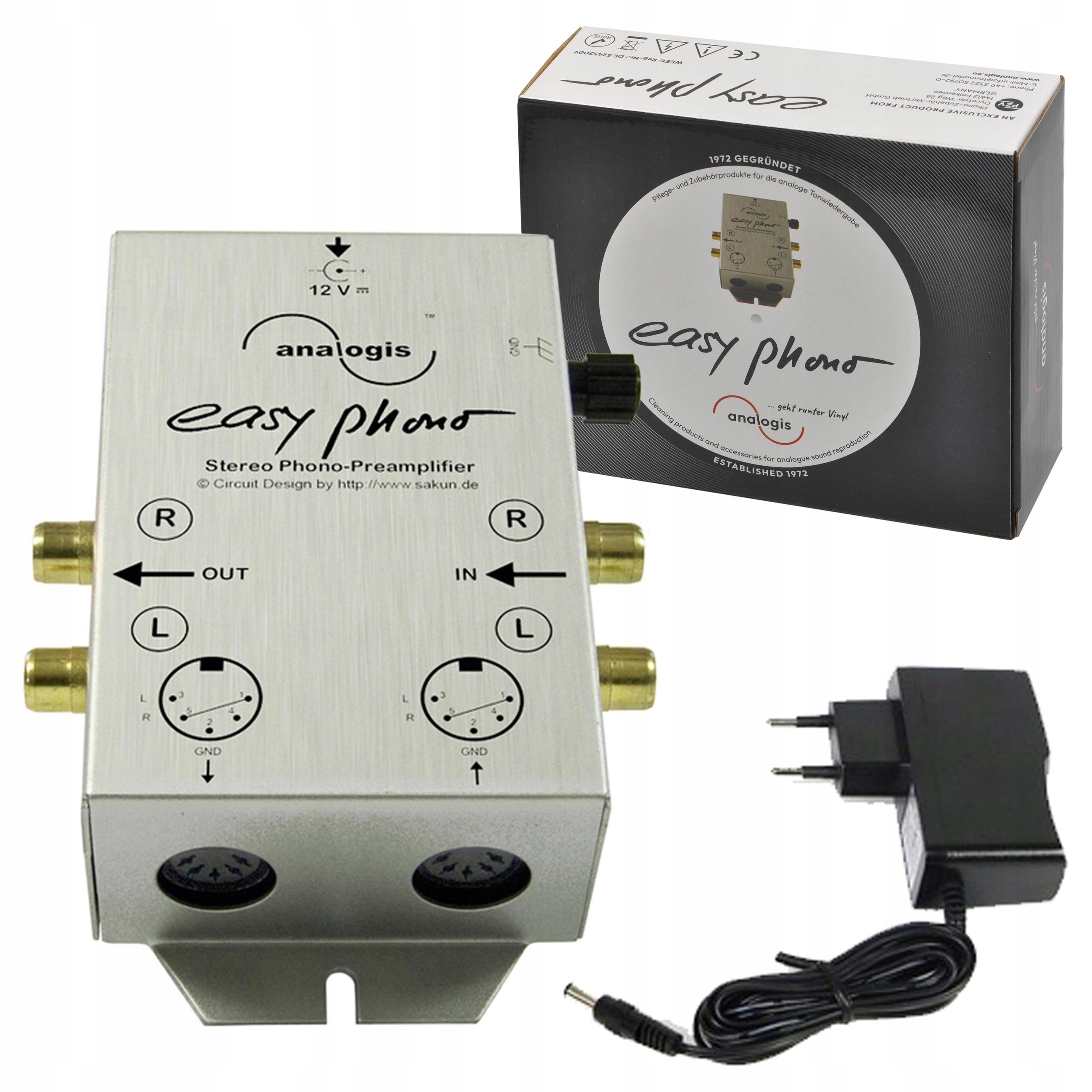 ANALOGIS EASY PHONO - MM PHONO PREAMPLIFIER FOR TURNTABLE + POWER SUPPLY