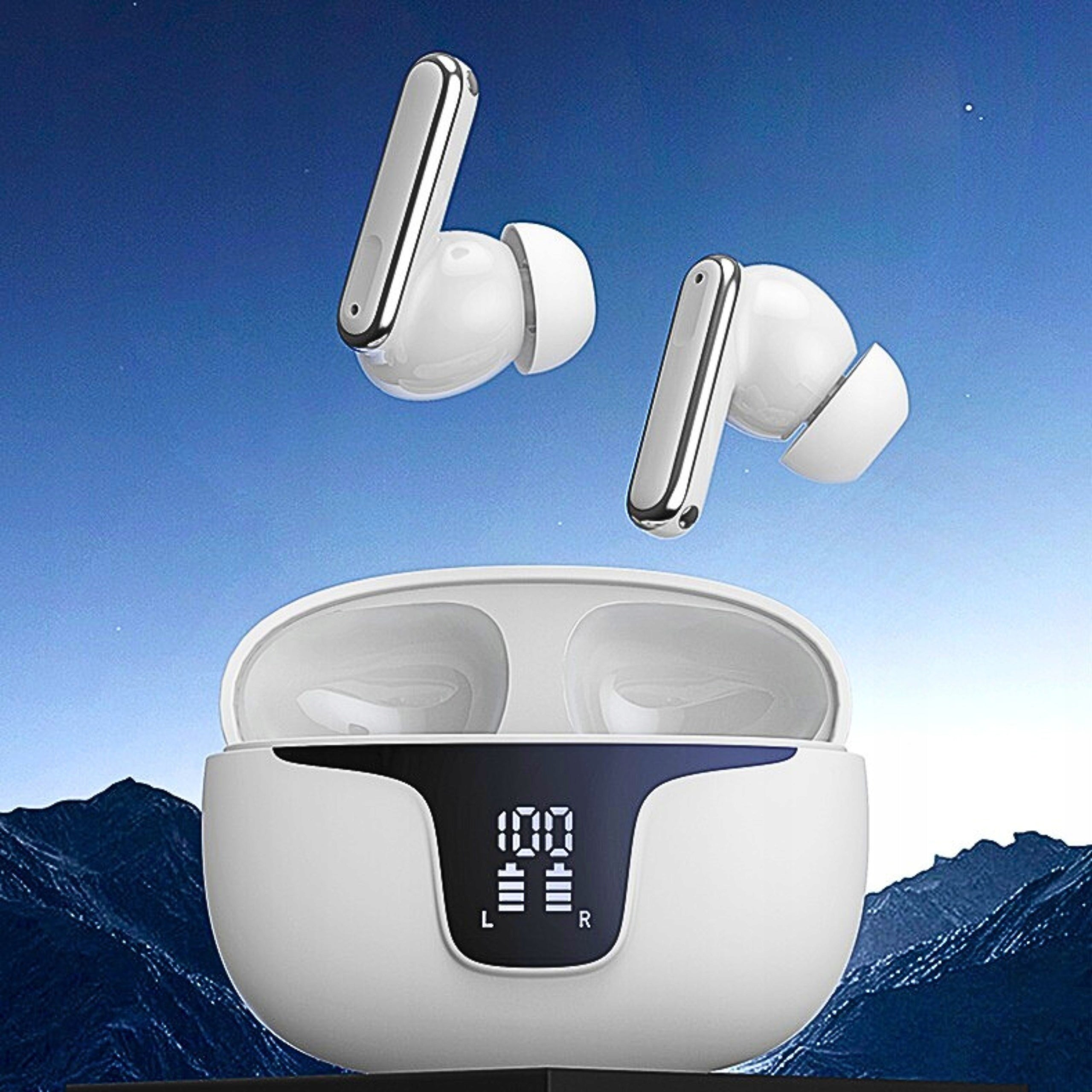 ANC XY19 WIRELESS IN-Ear HEADPHONES WATERPROOF GAMING LED SCREEN Brand Elonix