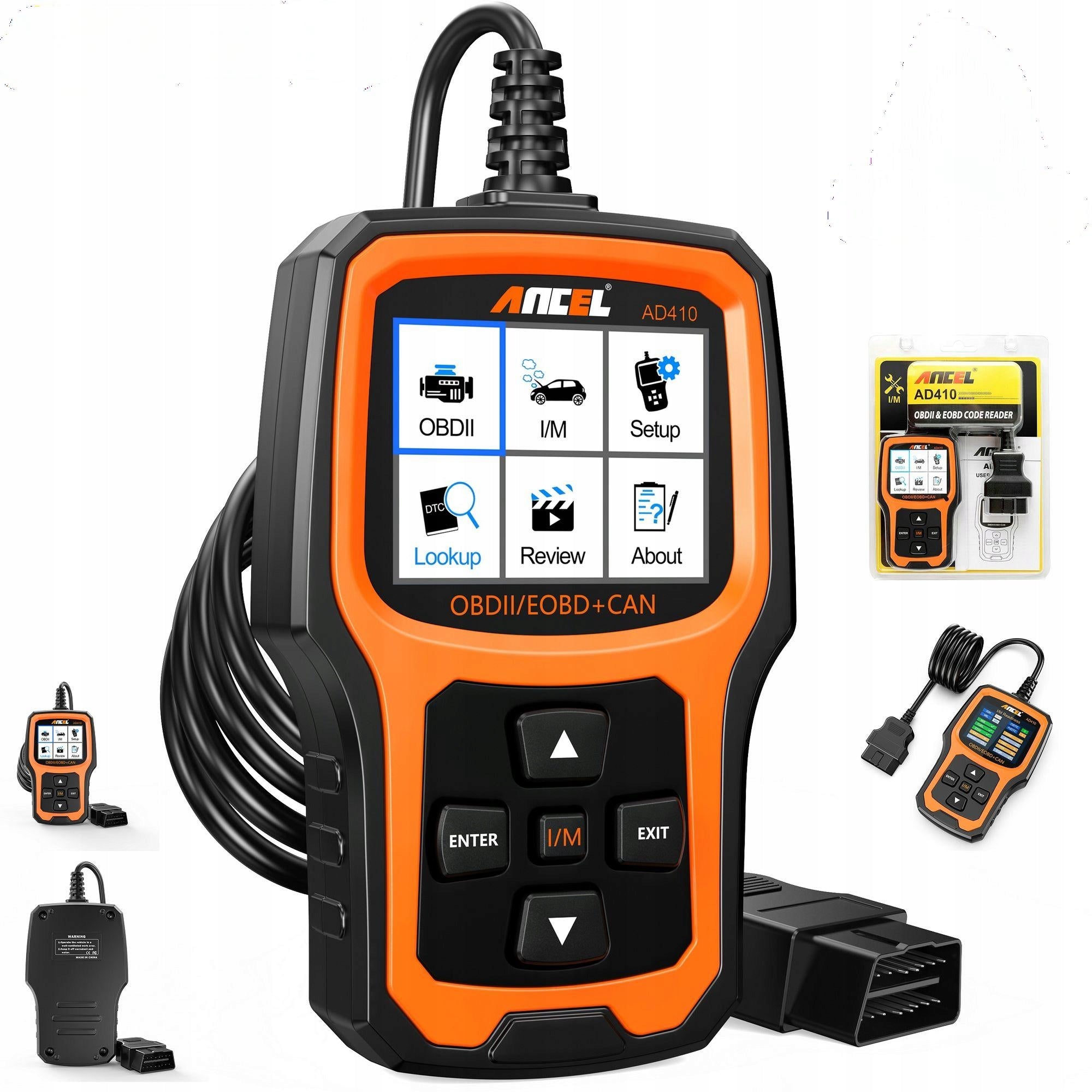 ANCEL AD410 OBDII All OBD2 Cars 1996 Support Polish language obd eleven Manufacturer code OBD2 Scanner Check Engine Light