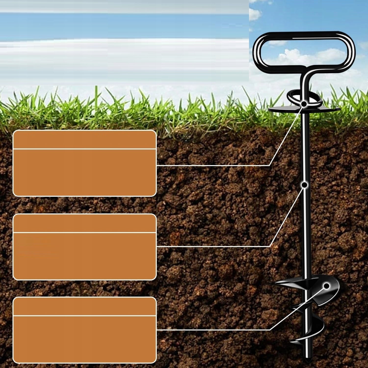 ANCHOR FOR SCREWING INTO THE GROUND HOLDING THE DOG ON A LEASH GARDEN WALK 40cm 360° EAN (GTIN) 5616614513