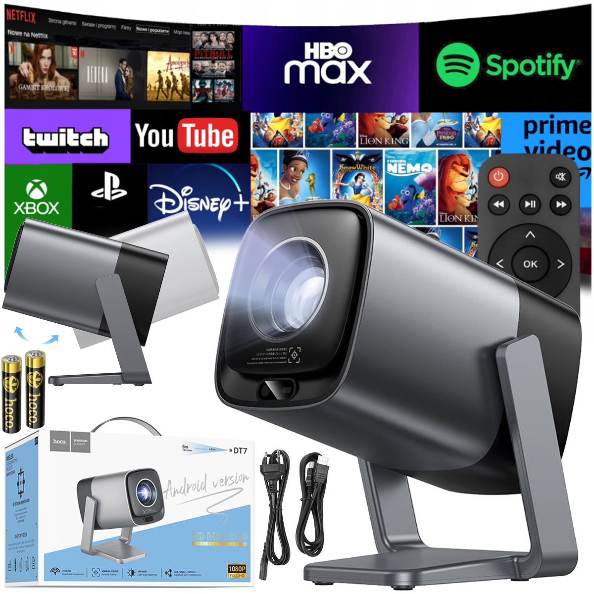 ANDROID TV PROJECTOR 4K WIFI FULL HD PORTABLE SMART SPEAKER Hoco