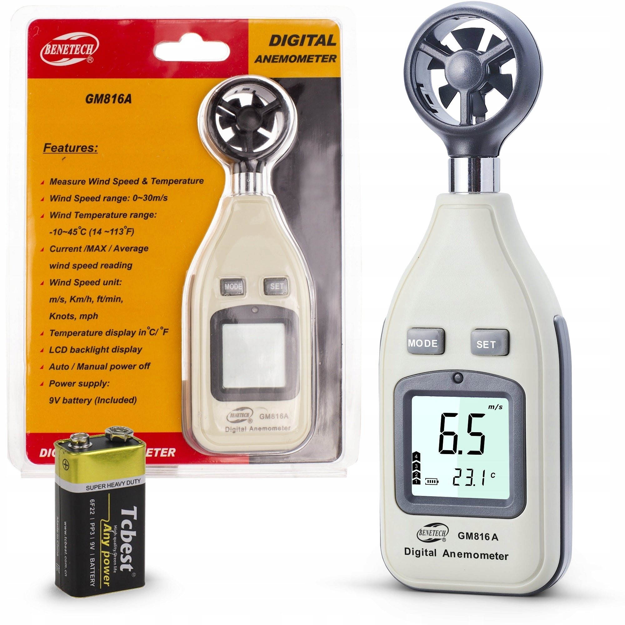 Anemometer Benetech GM816A 6-Arm-Rotor 