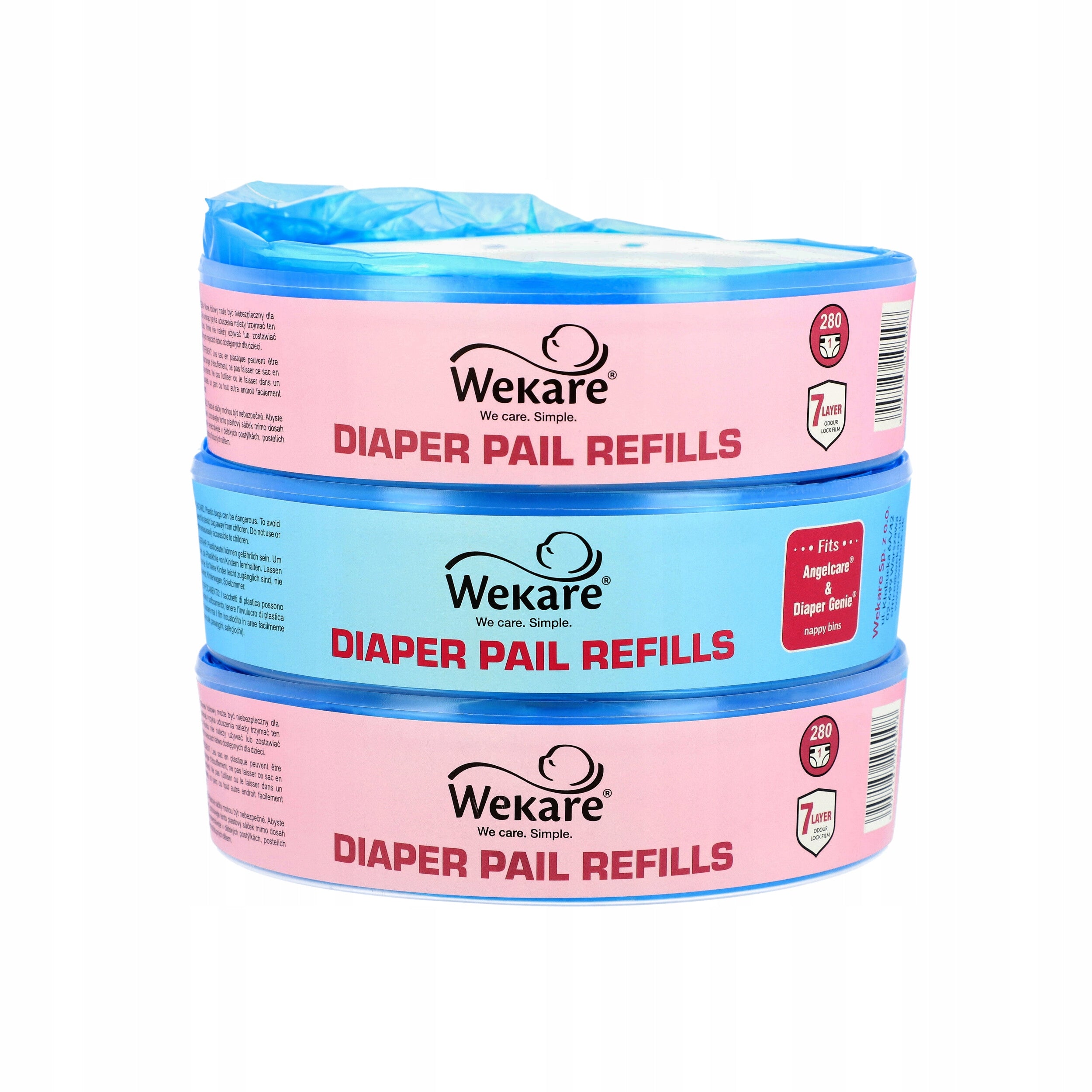 ANGELCARE REPLACEMENT CARTRIDGE FOR CAPTIVA DIAPER BASKET x3